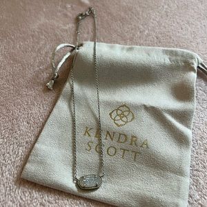 White stone & Silver Chain Kendra Scott Necklace